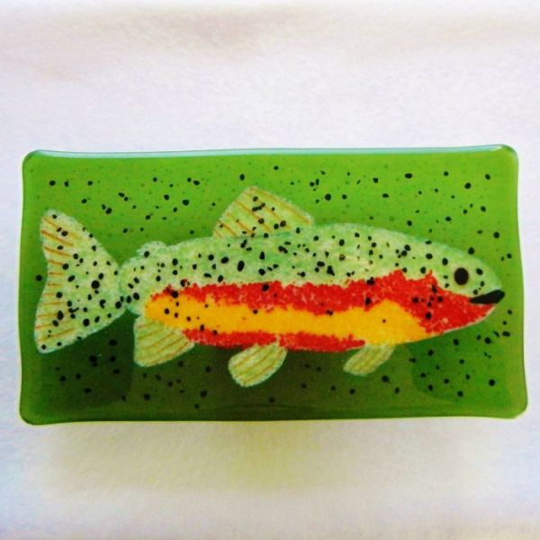 Cutthroat Trout in Fused Glass at Windy Sea Designs